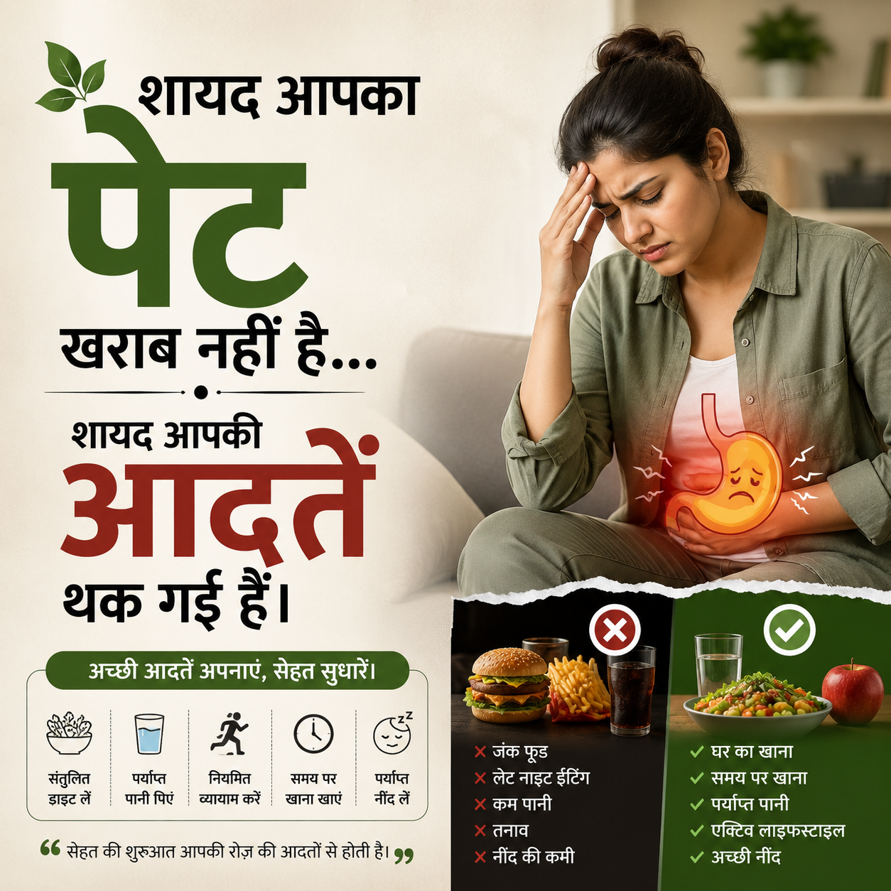 शायद आपका पेट खराब नहीं है… शायद आपकी आदतें थक गई हैं।